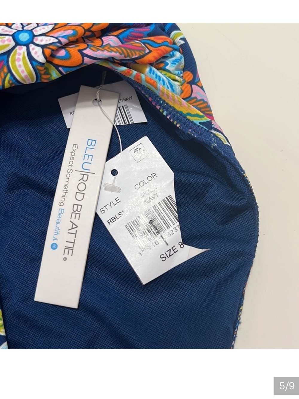 NWT Bleu Rod Beattie Floral Bandeau Swimsuit Size 8 - Picture 4 of 7